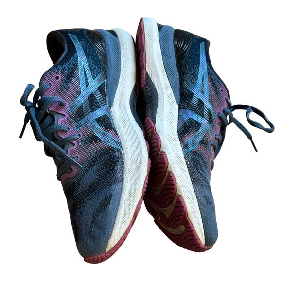 Asics Gel Nimbus 23 Womens Size 9.5 Blue Pink Comfort Running Shoes Sneakers - Picture 3 of 8